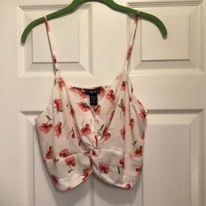Pink Floral Crop Top